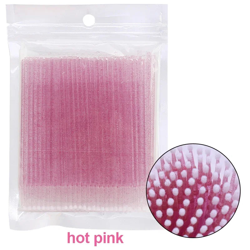 100Pcs Micro Cotton Swabs for Eyelash Cleaning - Smarsty