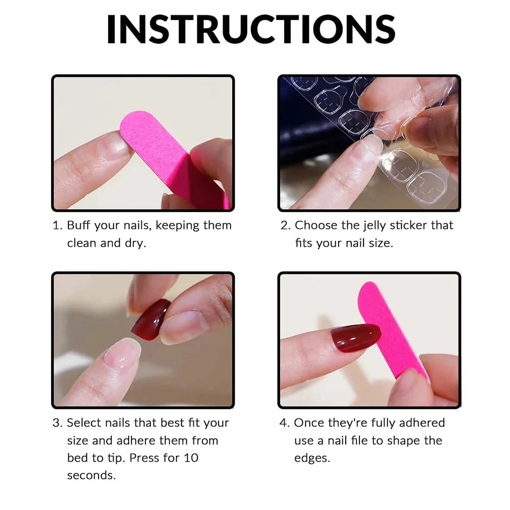 24pcs Black Square Press On Nails for Stunning Looks - Smarsty