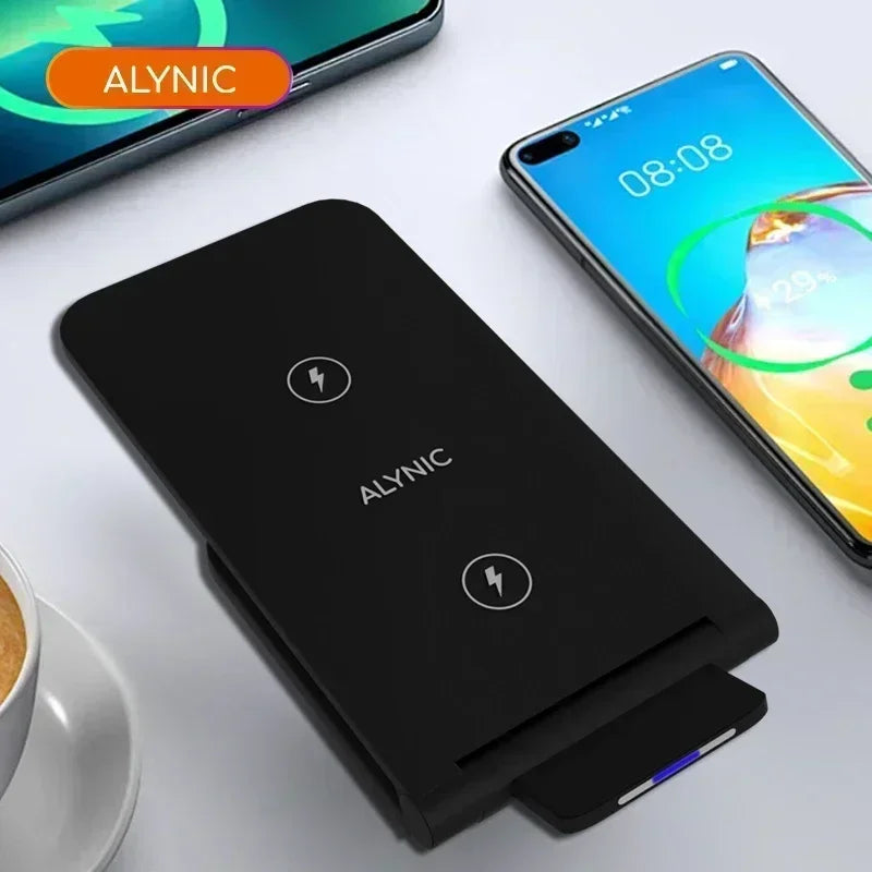 Foldable Wireless Charging Station Desktop Stand For Phones - Smarsty