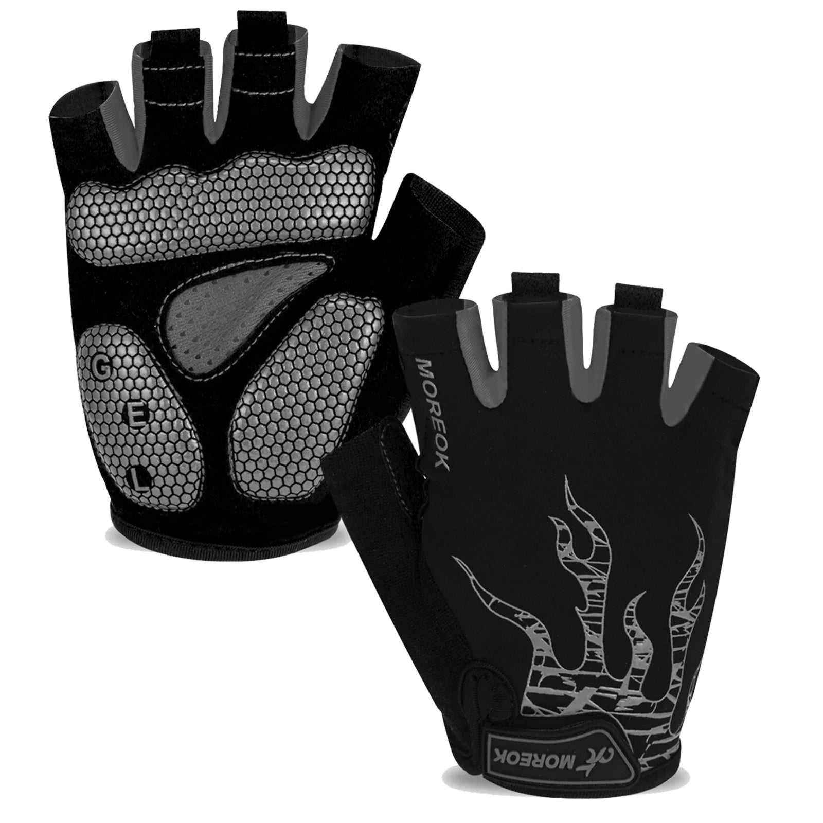 MOREOK Cycling Gloves Half Finger Shock Absorbing Gel Pads - Smarsty