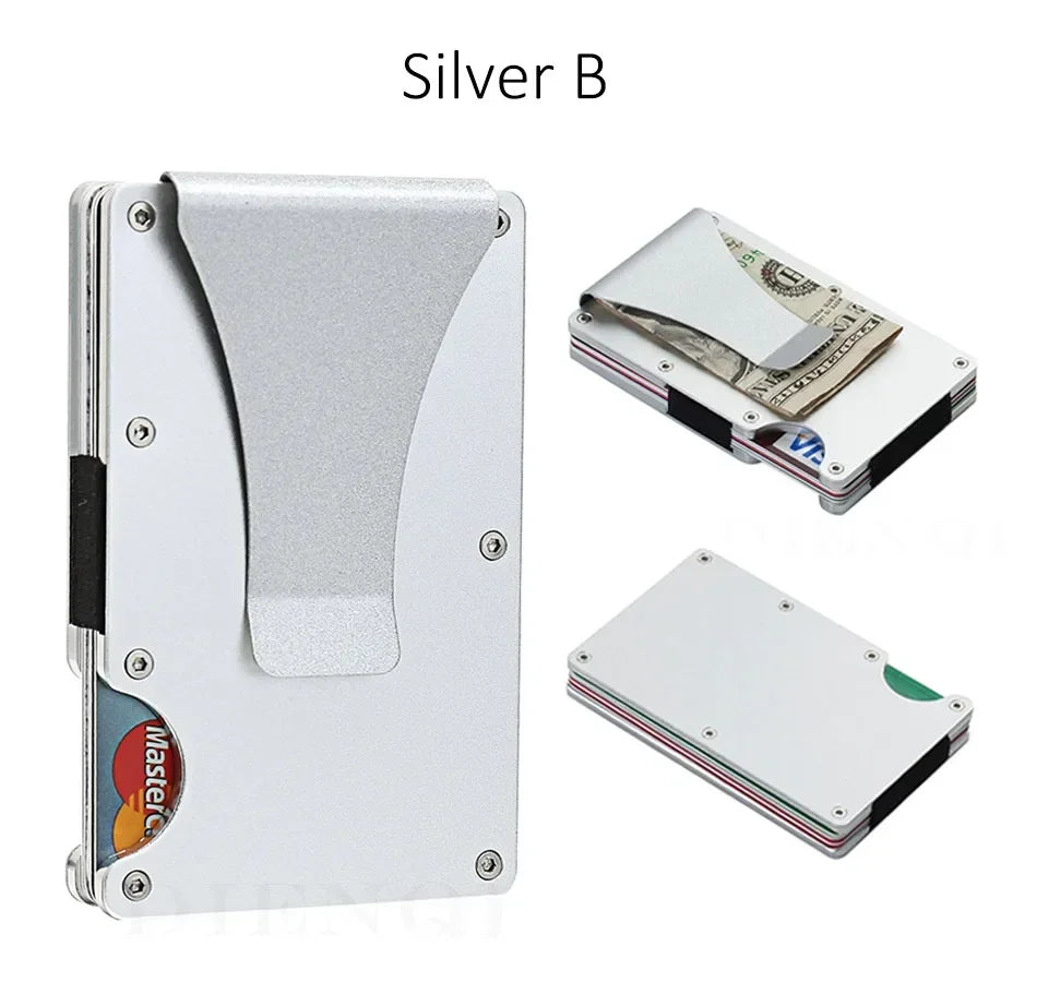 Carbon Fiber Metal Minimalist Slim Credit Card Holder Wallet Carteira for Men Cartera Tarjetero Hombre RFID Bank Cardholder Case