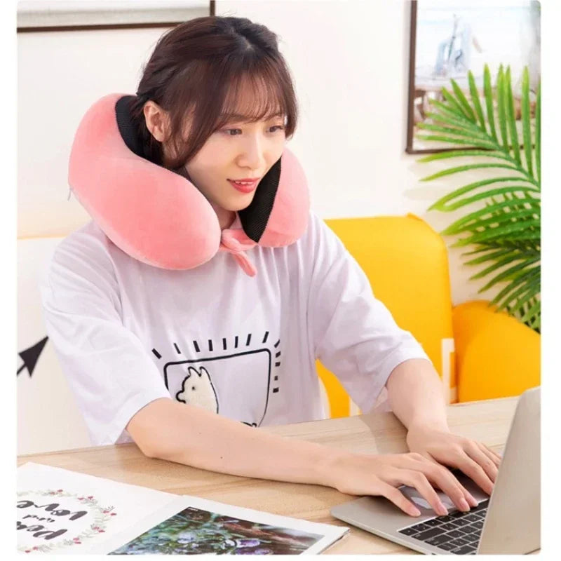 U Shaped Memory Foam Neck Pillow for Travel Comfort - Smarsty