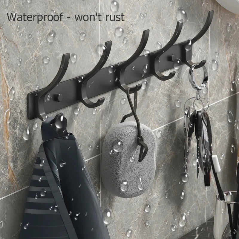 Black and White Folding Robe Hooks for Towel Storage - Smarsty