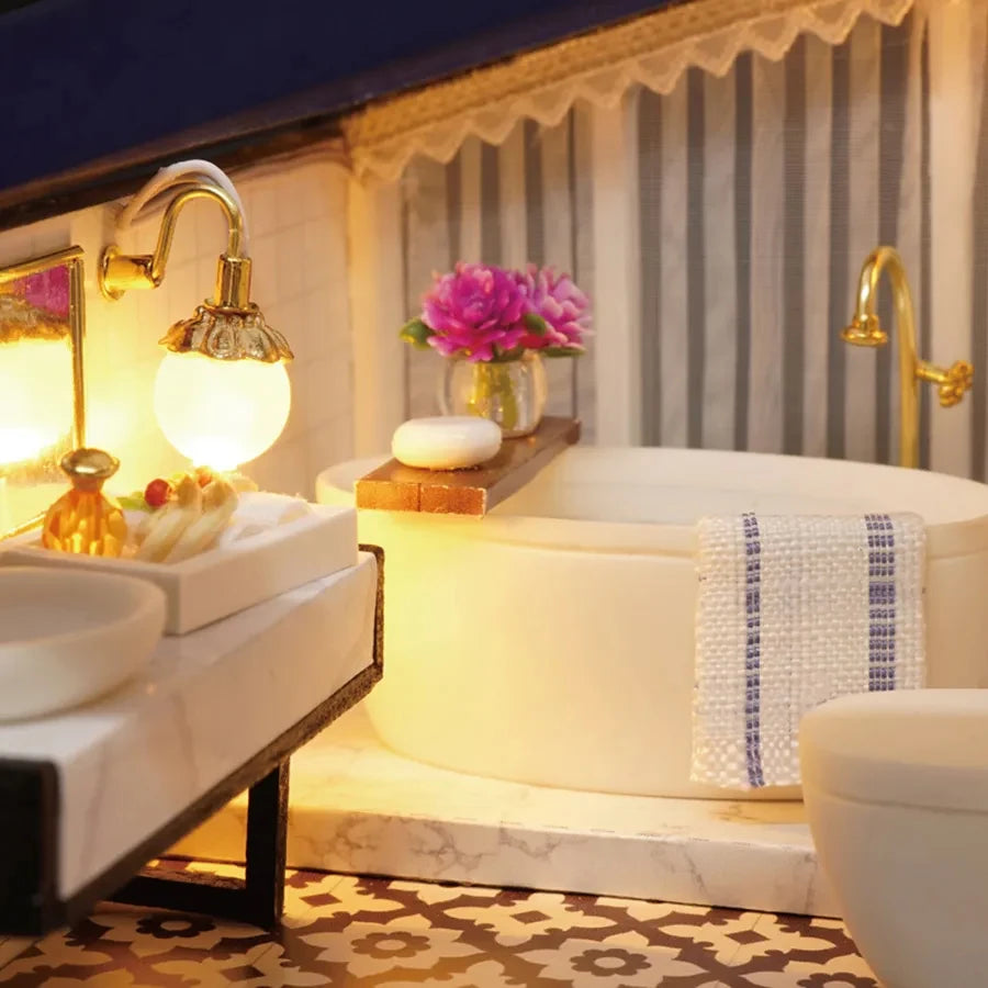 DIY Doll House Miniature Dollhouse With Furnitures Wooden House Miniaturas Toys For Children New Year Christmas Gift A by Smarsty