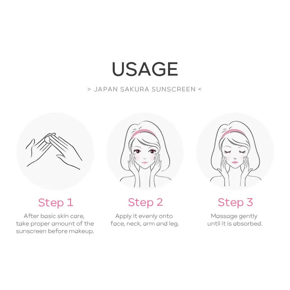 Sakura Sunscreen Cream SPF50 Moisturizing UV Protection - Smarsty