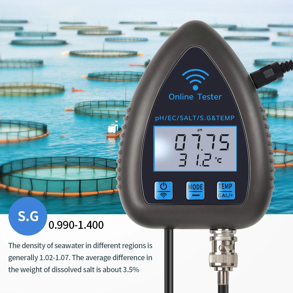 Tuya WiFi 5 in 1 Water Quality Monitor for Aquariums - Smarsty