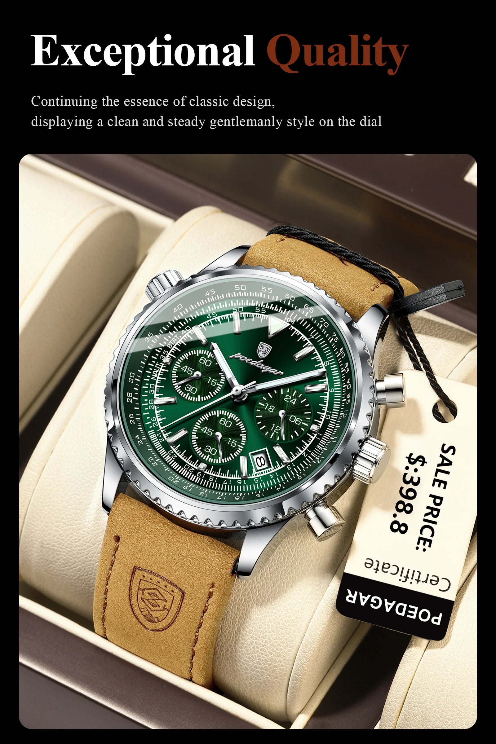 Luxury Waterproof Quartz Chronograph Watch for Men - Smarsty