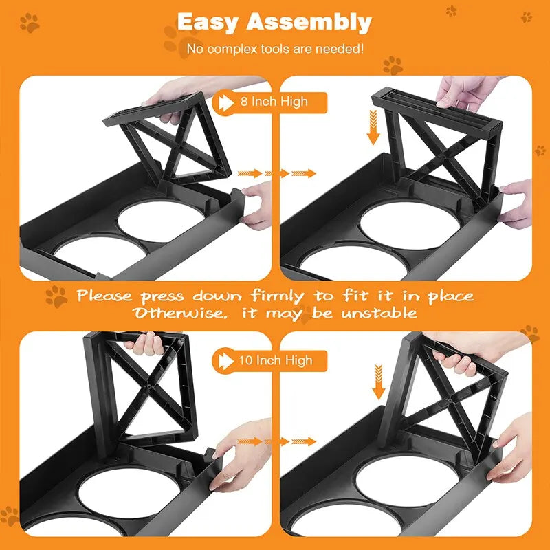 Adjustable Height Elevated Dog Feeding Bowl Stand - Smarsty