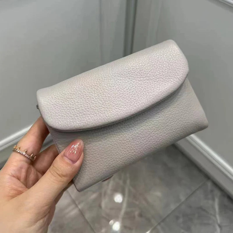 Coin Purse Genuine Cow Leather Short Wallet Trifold for Small Women's Purses Clutch Cowhide Card Holder Travel Card Wallets