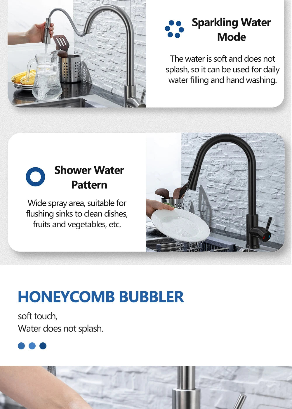 Brushed Nickel Pull Out Kitchen Faucet with Single Handle - Smarsty
