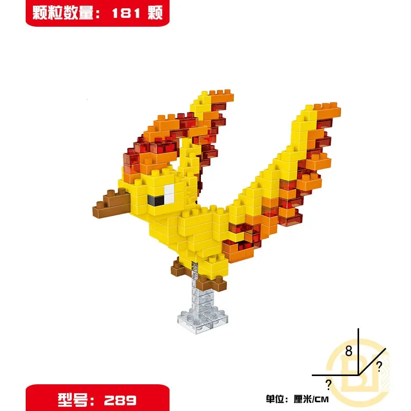 DIY Pokemon Blocks Small Cartoon Mini Building Block Pikachu Charizard Eevee Mewtwo Anime Assemble Action Model Dolls Toys by Smarsty