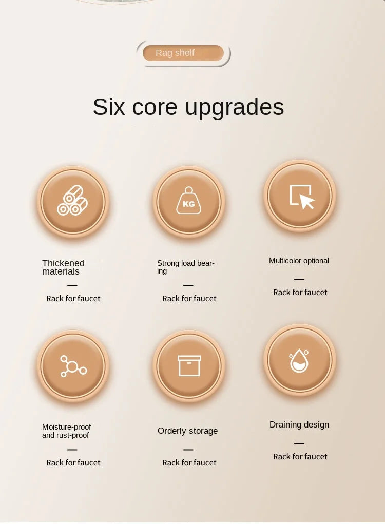 Kitchen Sink Draining Rack with Cleaning Cloth Storage - Smarsty