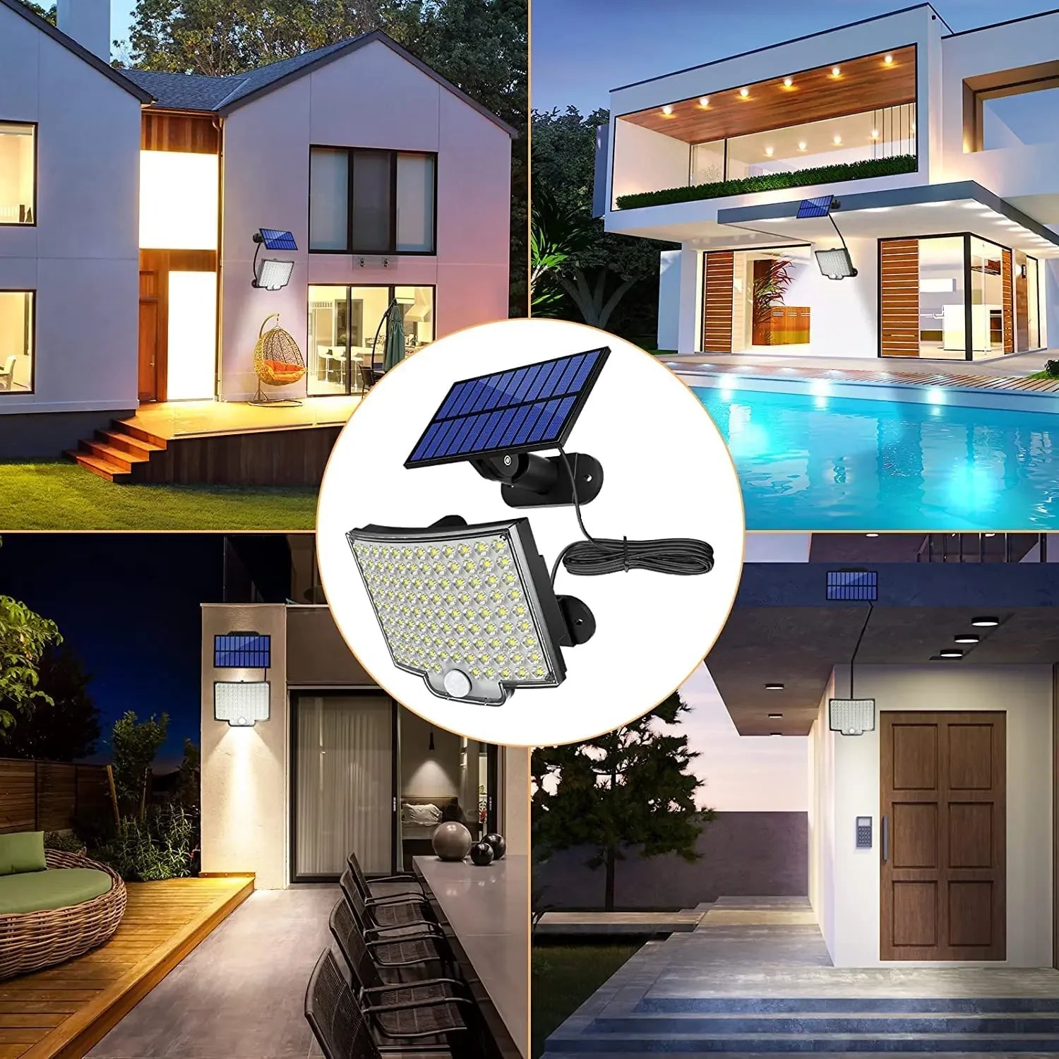 Solar Powered LED Wall Lights with Human Body Sensor - Smarsty