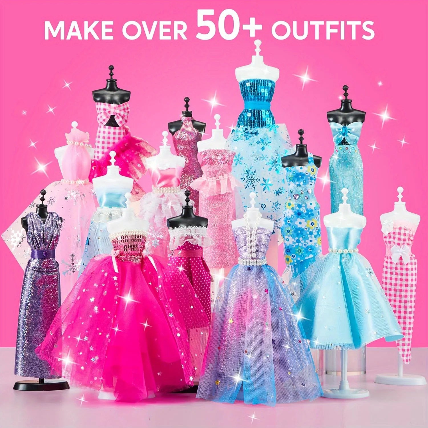 JOYFY 400+PCS Fashion Design Crafts for Kids Art and Crafts DIY Sewing Kits with 3 Mannequins for Girls Aged 8-12 Birthday Gift