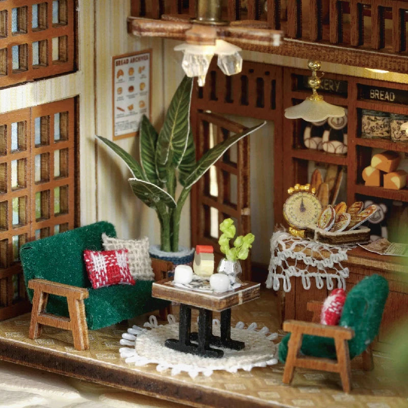 Wooden Miniature Doll House 3D Puzzle Assembly Building Model Kit Small Room Toys Home With Furniture Lighting Wooden Craft Gift by Smarsty