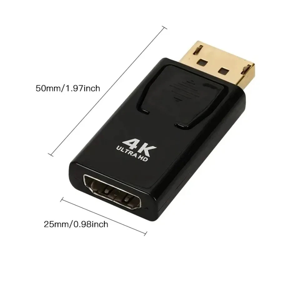 4K DP DisplayPort to HDMI-compatible Adapter Converter Display Port DP to HDMI-compatible HDTV Adapter Video Audio Laptop PC - Smarsty