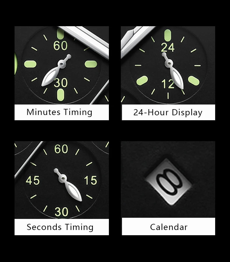 Luxury Waterproof Military Watch for Men Luminous Leather - Smarsty