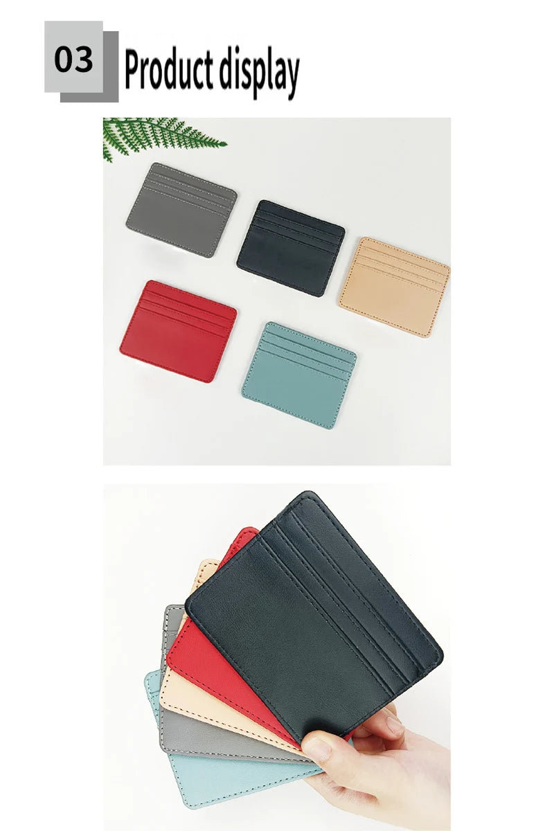 PU Leather ID Card Case - Slim Multi-Slot Holder for Bank/Credit Cards - Smarsty