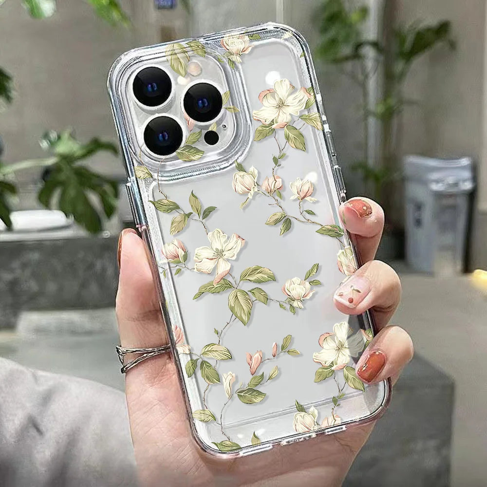 Flower Clear Shockproof iPhone Case - Smarsty