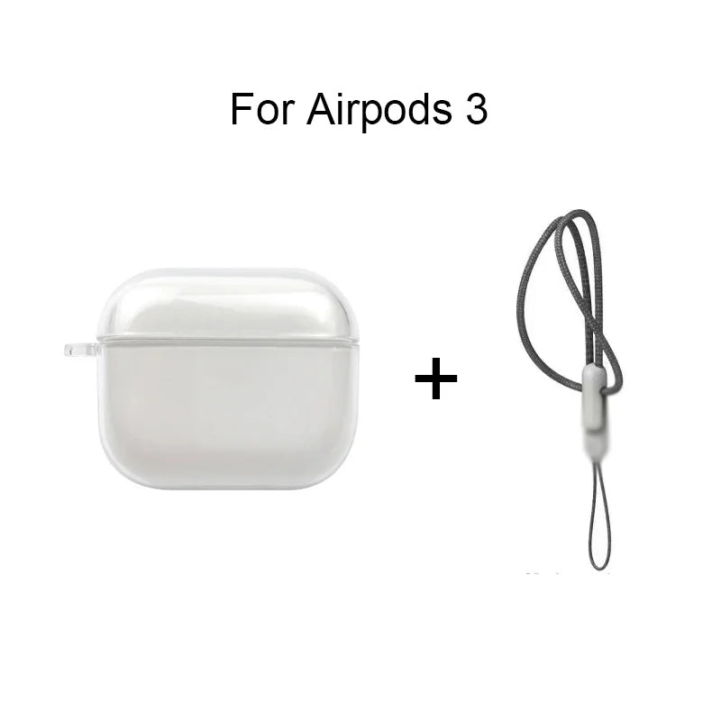 Clear Shockproof TPU Earphone Case with Lanyard - Smarsty