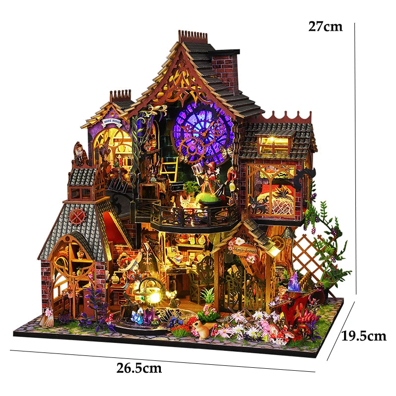 Wooden Miniature Doll House 3D Puzzle Assembly Building Model Kit Small Room Toys Home With Furniture Lighting Wooden Craft Gift by Smarsty