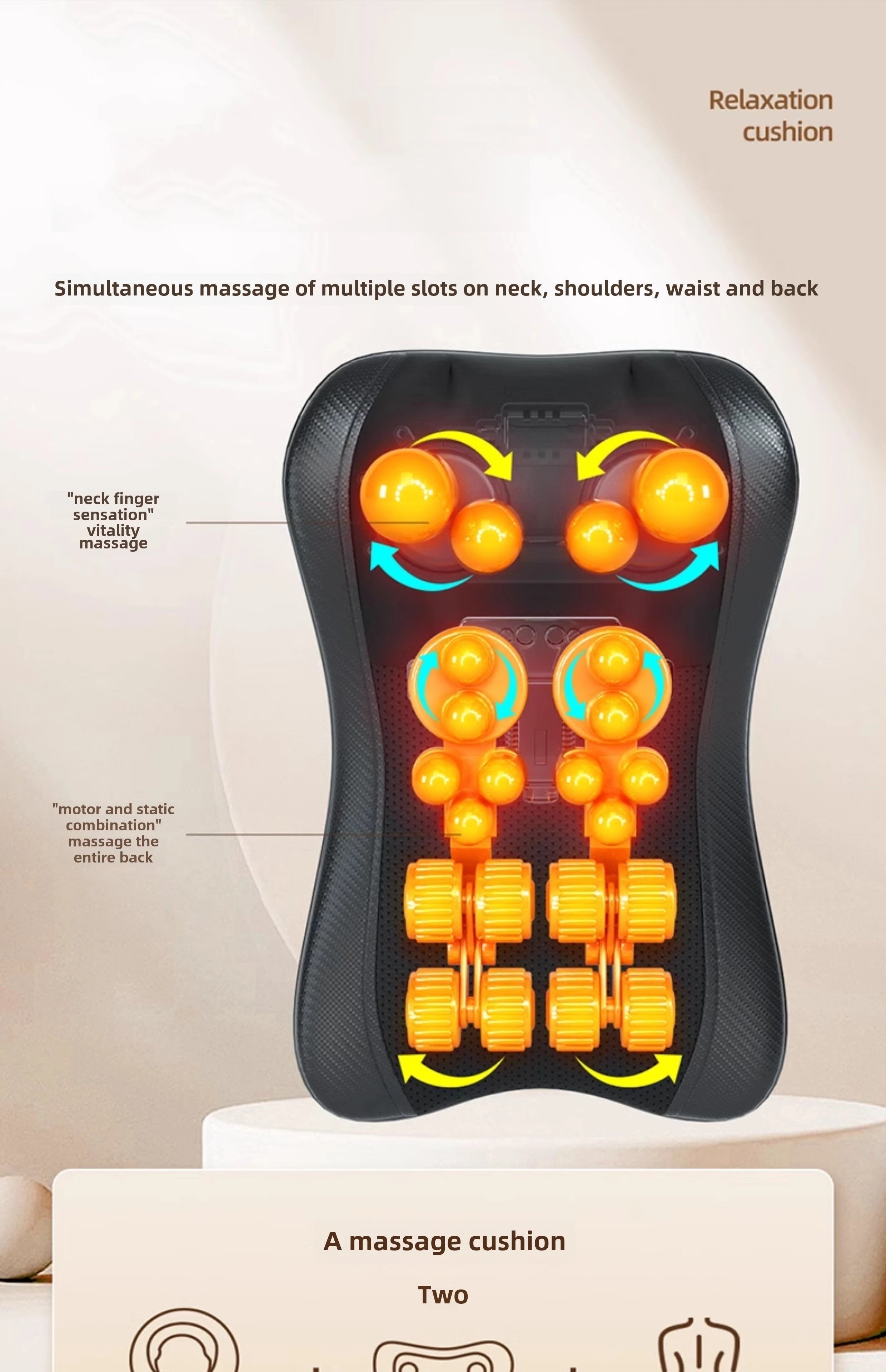 JAIYORL Electric Shiatsu Neck Massage Pillow with Heat - Smarsty