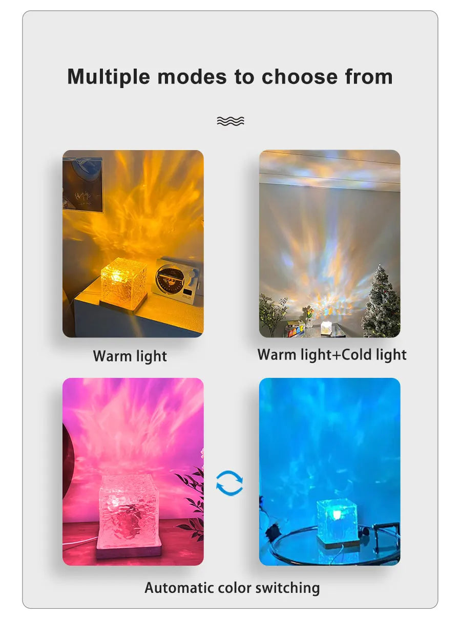 Dynamic Rotating Water Ripple Projector Night Light - Smarsty