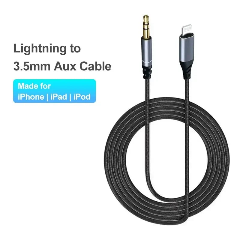 Lightning to 3.5mm AUX Cable for iPhone Audio Connection - Smarsty