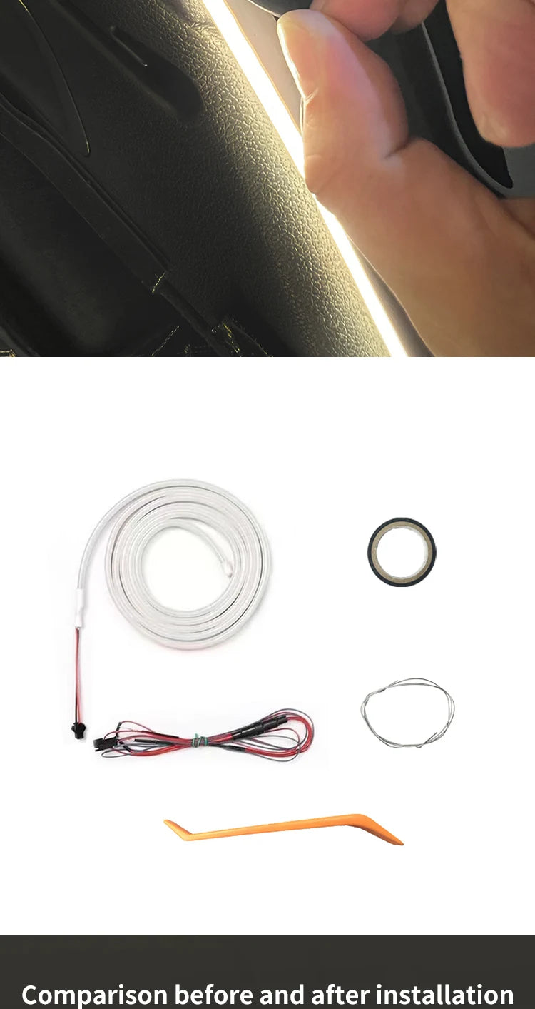 Car high brightness trunk lighting ambient light interior decoration LED wiring free automatic sensing tailgate light strip - Smarsty