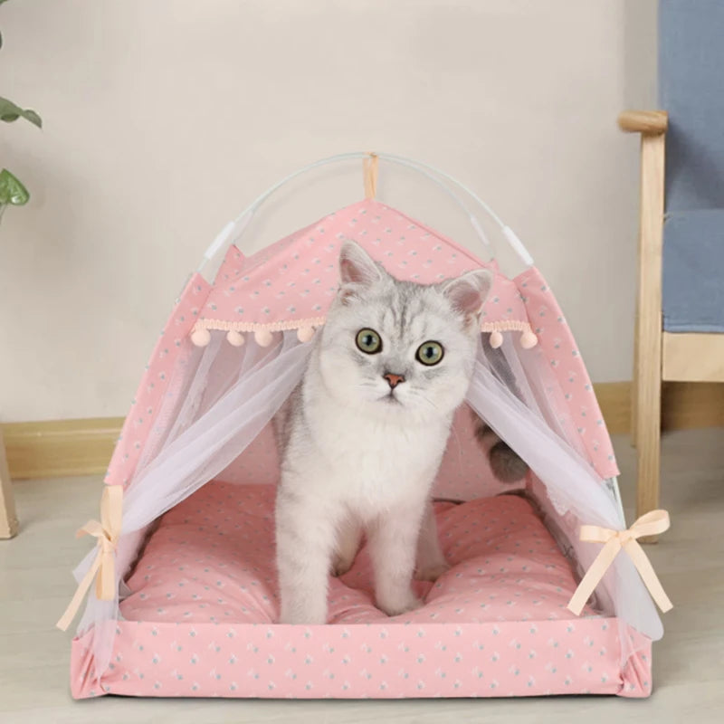 Cute Foldable Cat Bed Tent for Cozy Comfort - Smarsty