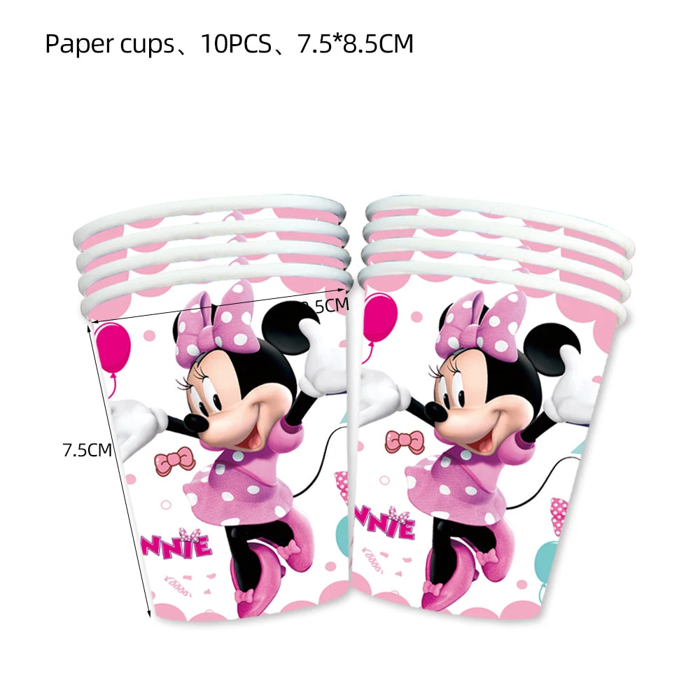 Minnie Mouse Birthday Party Disposable Tableware Set - Smarsty