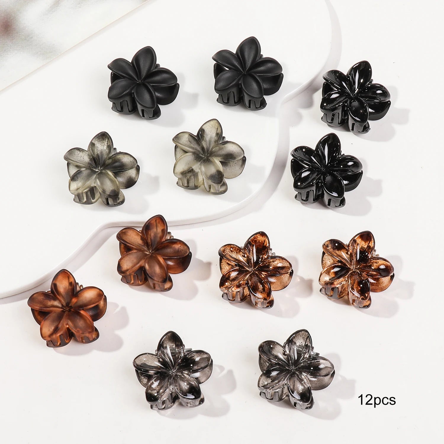 Mini Flower Hair Clips Pack Creaseless Claw Clips For Bangs - Smarsty