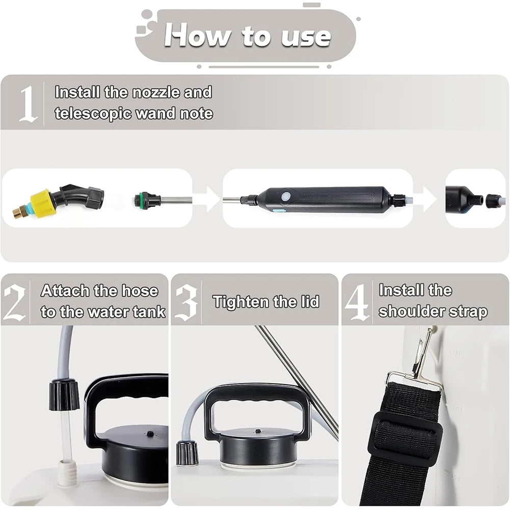 High-Pressure Electric Backpack Sprayer for Easy Irrigation - Smarsty