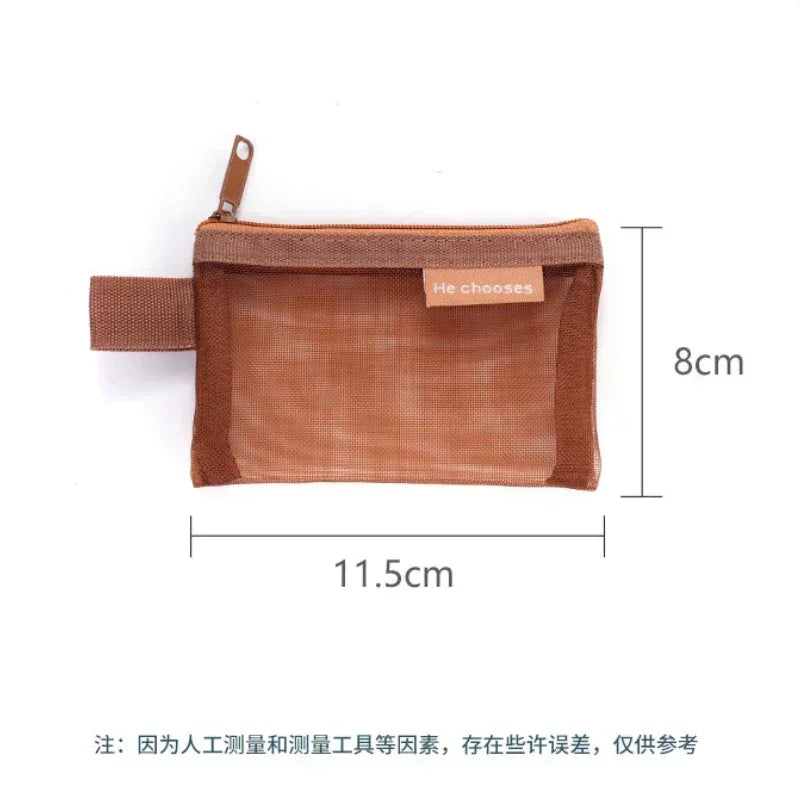 Small Square Nylon Coin Pouch With Zipper Card Holder - Smarsty