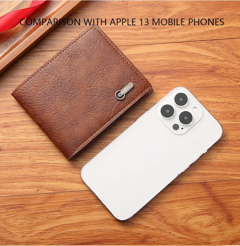 Men Short Bifold Faux Leather Masculina Billetera Credit ID Card Holder Wallet Billfold Purse Clutch Solid Hombre Business Slim - Smarsty