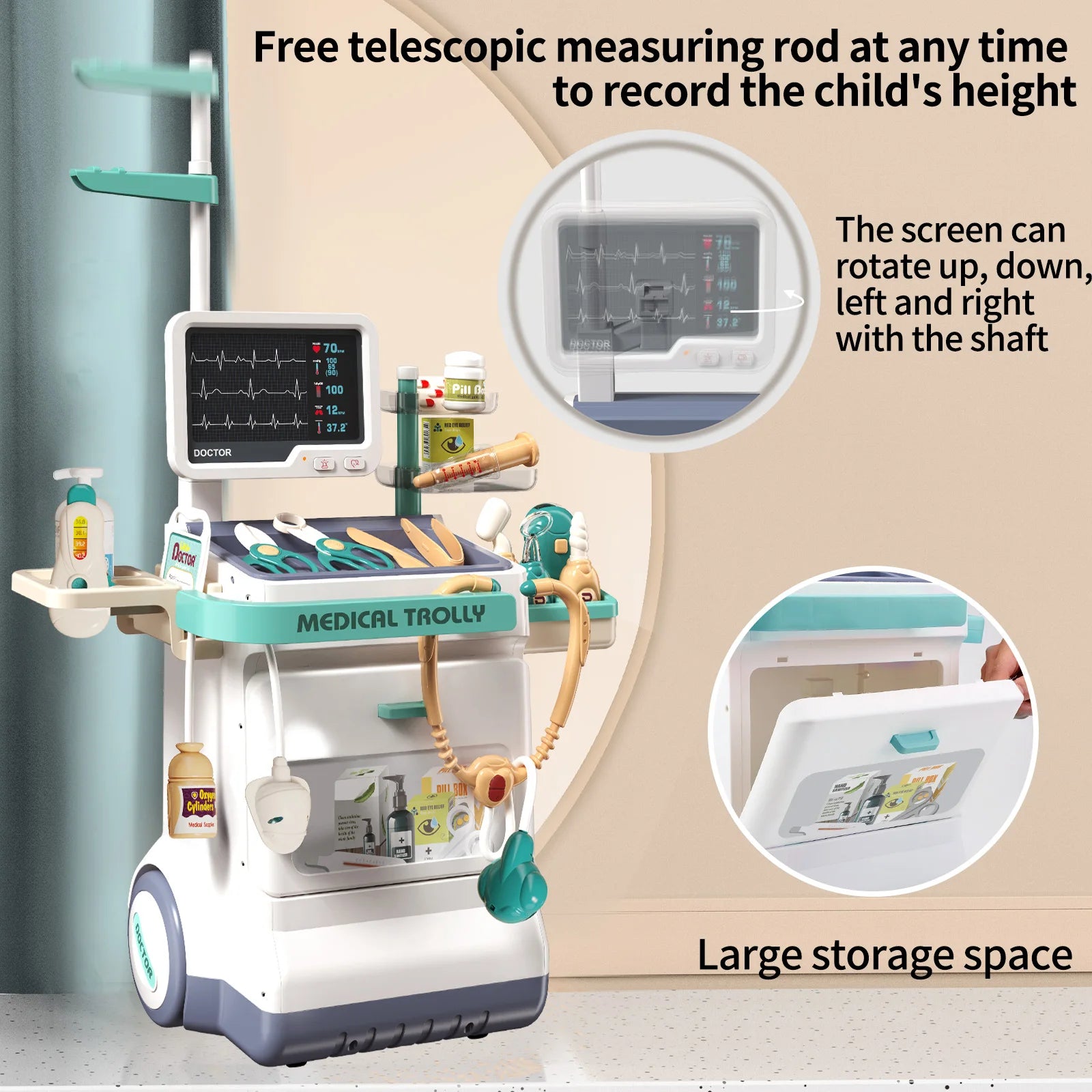 Children's Doctor Toy Set Role-Playing Injection and Stethoscope Simulation for Medical Play Birthday Gift for Boys and Girls
