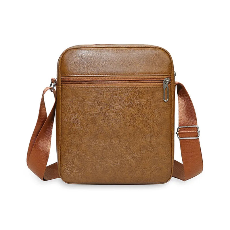 Mens Crossbody Bag Waterproof PU Leather Large Capacity - Smarsty
