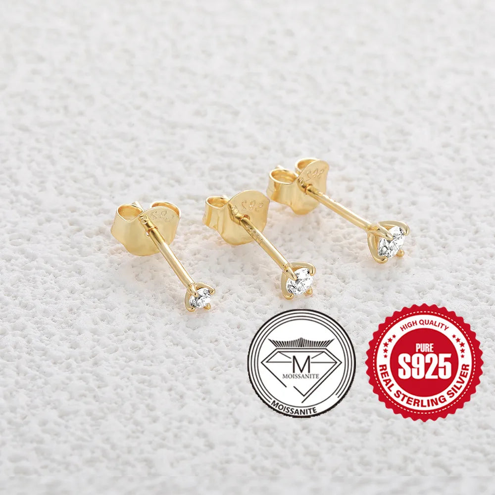 Moissanite Stud Earrings 0.5 To 1.2 Carat Sterling Silver - Smarsty