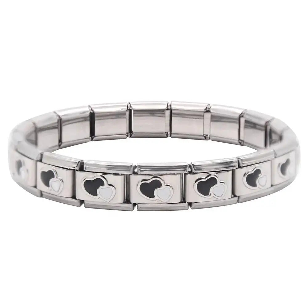 Italian Charm Stainless Steel Elastic Link Bracelet - Smarsty