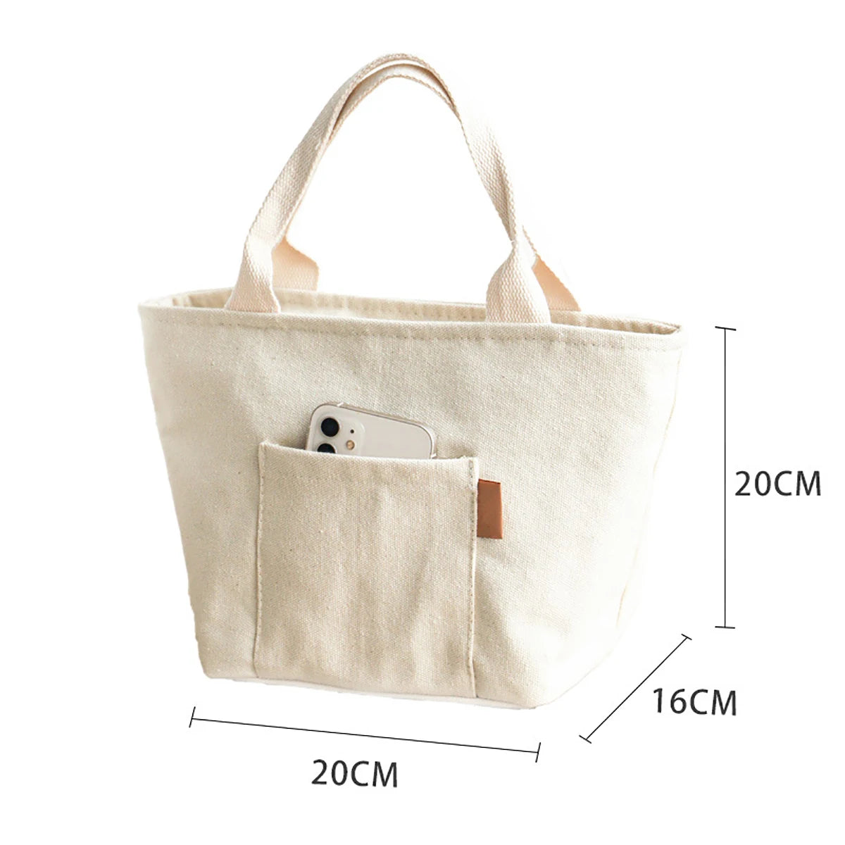 Canvas Insulated Lunch Bag With Zipper Travel Easy Clean - Smarsty