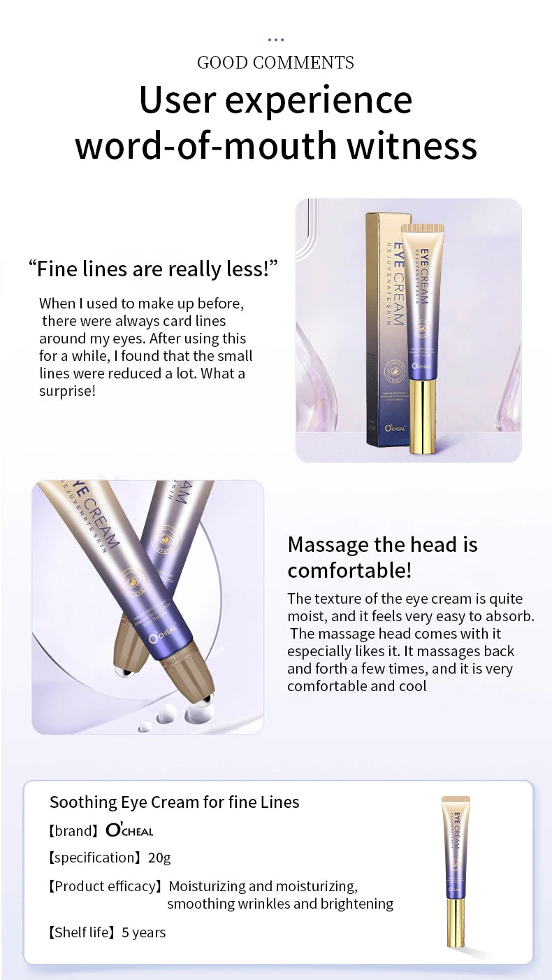 O'CHEAL Anti-Wrinkle Eye Cream With Hydrating Hyaluronic Acid - Smarsty