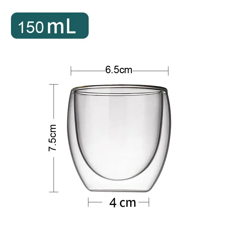 Double Bottom Thermal Glass Coffee Cup Set - Smarsty