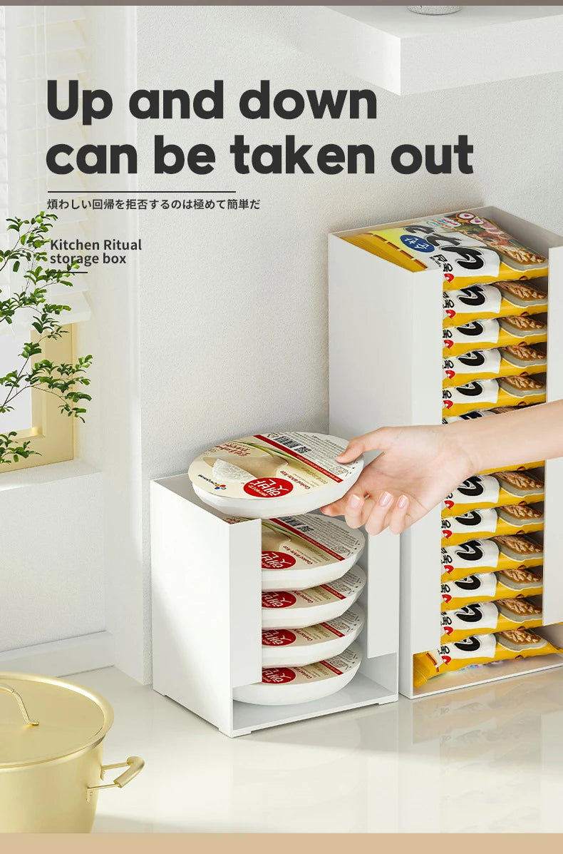 Korea Ramen Storage Box Kitchen Instant Noodle Cup Tissue Storage Bins Facial Mask Storage Box Multi-function Tabletop Organizer by Smarsty