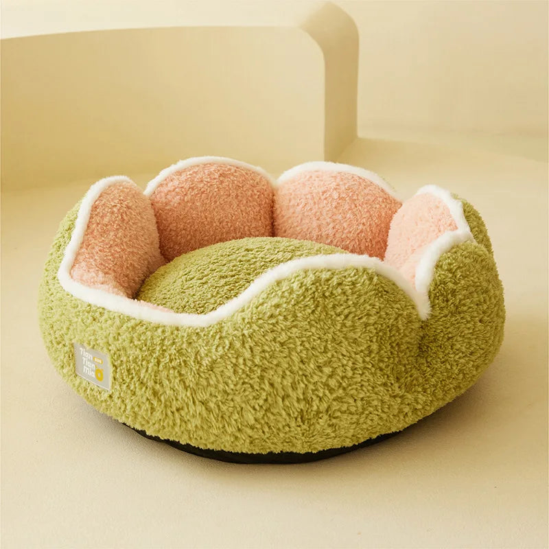 Warm Plush Cat Bed with Soft Cushion for Comfort - Smarsty