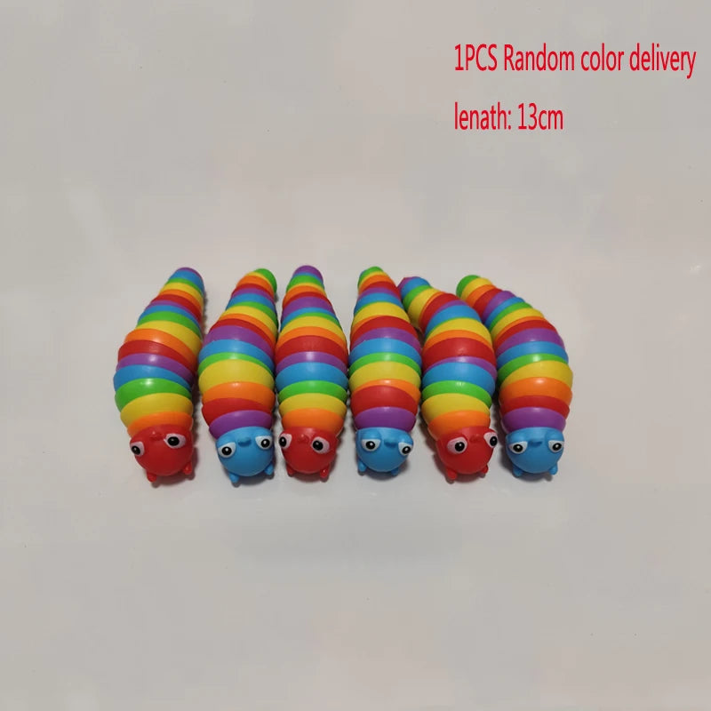 3D Slug Fidget Toy Colorful Slug Snail Toy Articulated Flexible All Ages Relief Anti-Anxiety Sensory Toys for Children by Smarsty