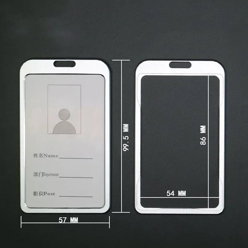 Employee Aluminium Alloy Plastic Credit Card ID Card Cover Case Work Identity Badge Card Cover Bag Women Men Work Card Holders