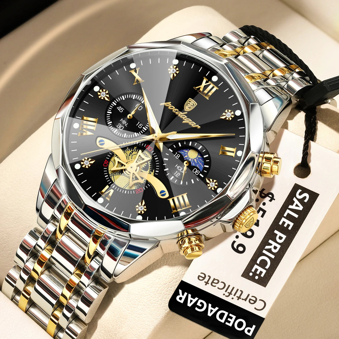 Luxury Waterproof Men's Chronograph Watch with Luminous Features - Smarsty