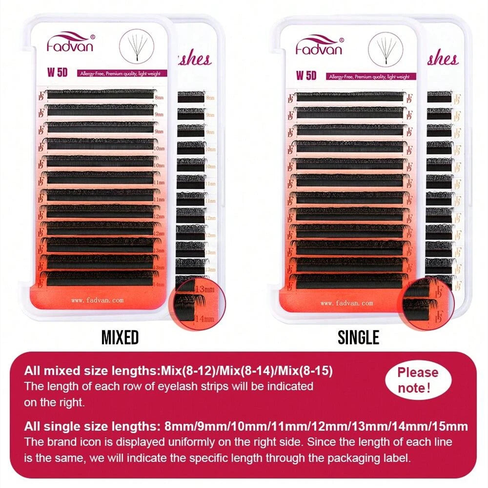FADVAN 5D W Shape Faux Mink Eyelash Extensions - Smarsty