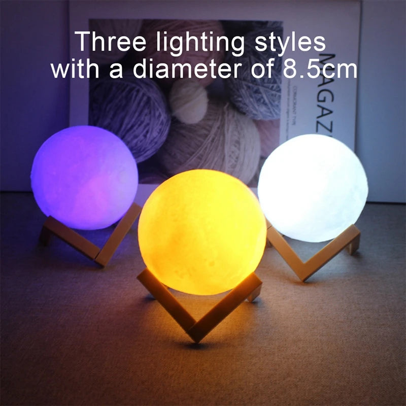 Battery Powered 8cm Moon Lamp LED Night Light - Smarsty