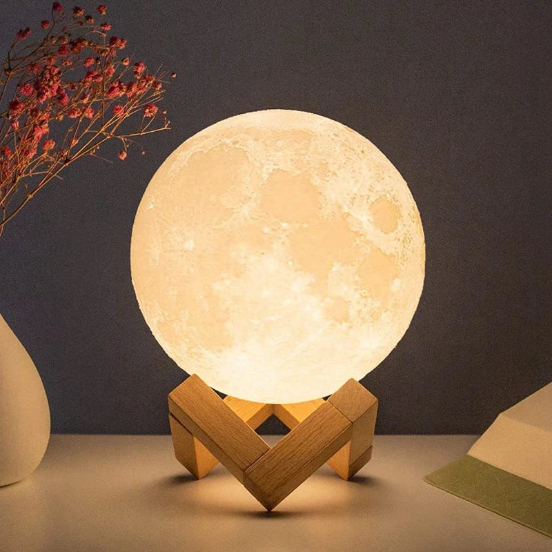 Battery Powered 8cm Moon Lamp LED Night Light - Smarsty